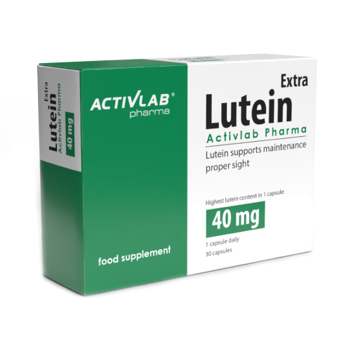 Lutein Extra. Das Produkt ist eine Nahrungsergänzung.
