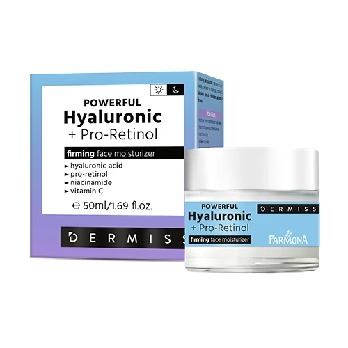 Creme mit Hyaluronsäure und Pro-Retinol.