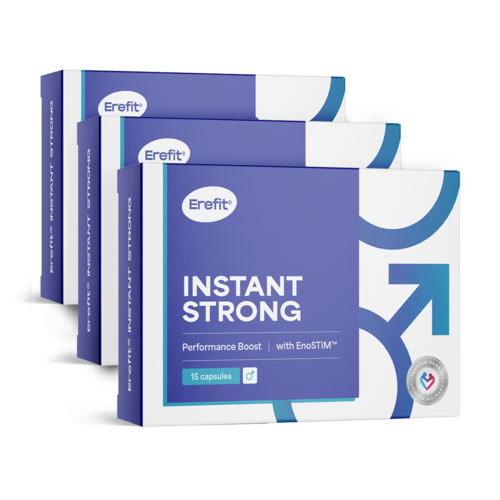 3x INSTANT STRONG – Performance Boost, Komplex für Männer, zusammen 45 Kapseln