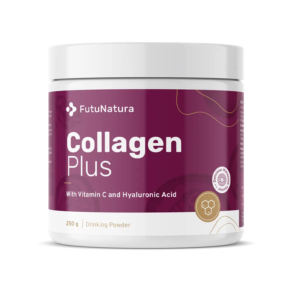 Kollagen + Vitamin C + Hyaluronsäure.