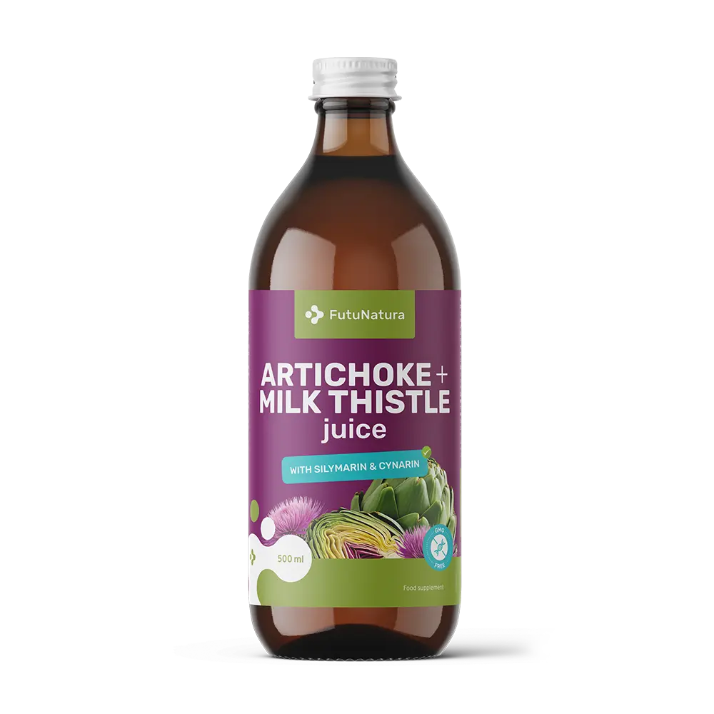 Saft mit Artischocke und Mariendistel