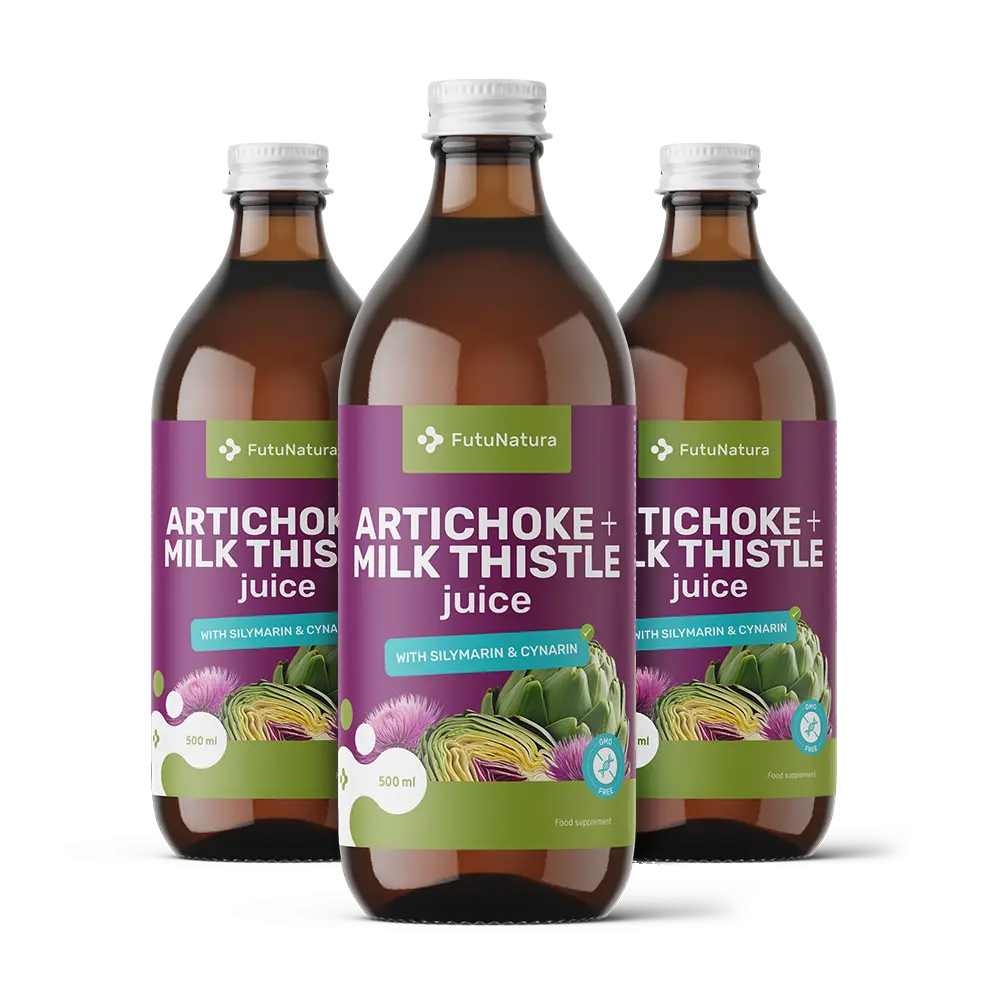 Saft mit Artischocke und Mariendistel