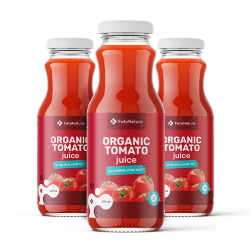 3x BIO Tomatensaft mit Himalayasalz, zusammen 900 ml