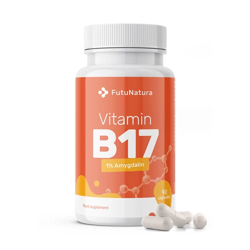 Vitamin B17. Vitamin B17 je prehransko dopolnilo, ki vsebuje naravni izvleček iz grenkih marelicnih jedrc. Ta vitamin je znan po svojih antioksidativnih lastnostih in lahko pomaga pri splošnem zdravju in dobrem počutju.