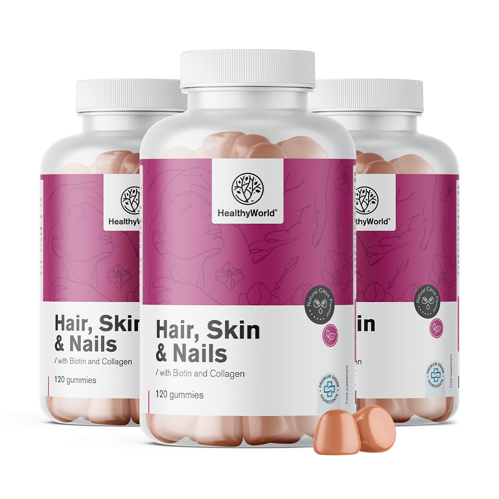 Hair, Skin &amp; Nails – gumiji za lase, kožo in nohte z okusom citrusov