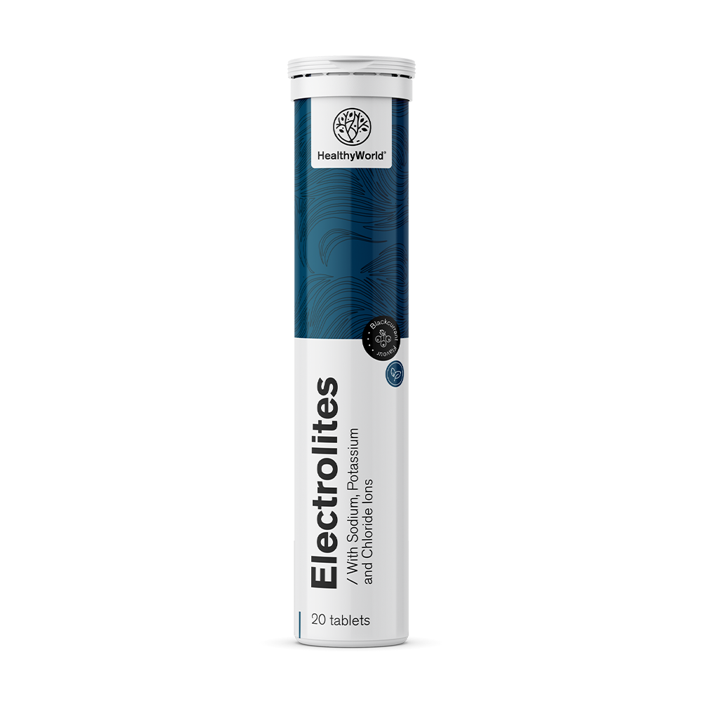 Elektrolyte - Brausetabletten mit schwarzem Johannisbeergeschmack.