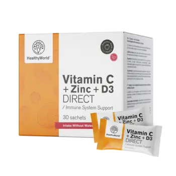 Vitamin C 500 + Zink + D3 DIRECT mit Apfelgeschmack