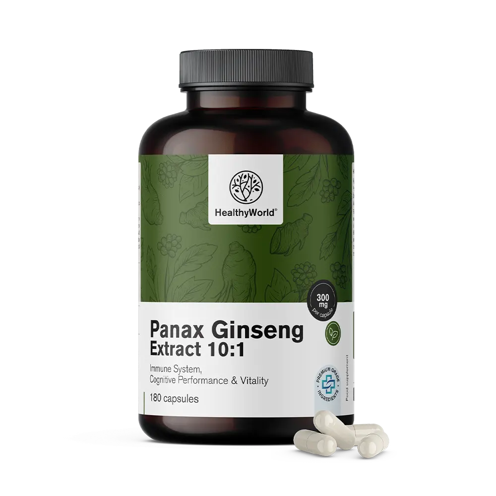 Panax Ginseng 300 mg - Ginseng Extrakt 10:1 in Kapseln