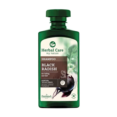 Shampoo für schwaches Haar mit schwarzer Rettich.