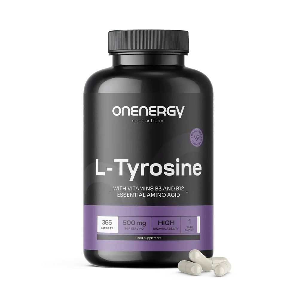 L-Tyrosin 500 mg mit den Vitaminen B3 und B12.