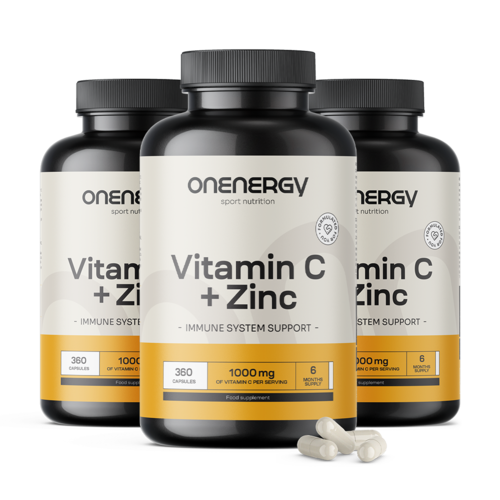 3x Vitamin C + Zink, zusammen 1080 Kapseln
