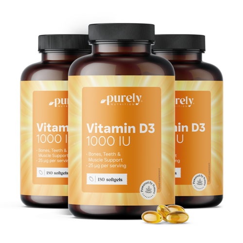 3x Vitamin D3 1000 I.E., zusammen 540 Weichkapseln