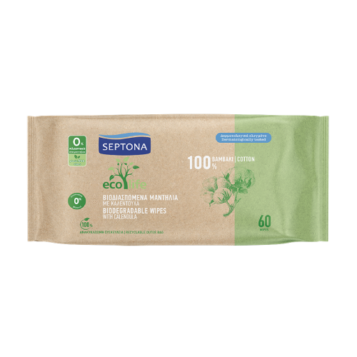 Ecolife Baby Feuchttücher – biologisch abbaubar, 60 Stück