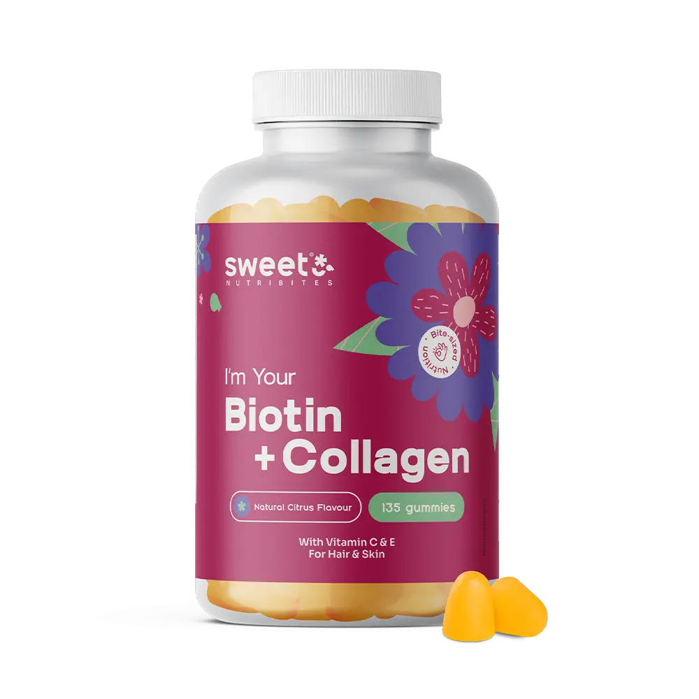 Biotin und Kollagen Gummibärchen.