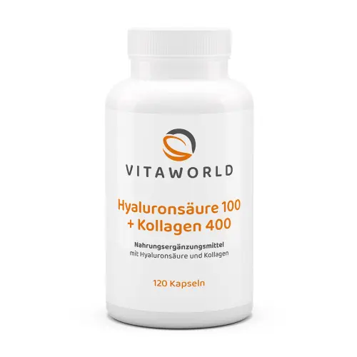 Hyaluronsäure + Kollagen in Kapseln.