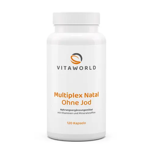 Multivitamine und Mineralien ohne Jod für Schwangere.
