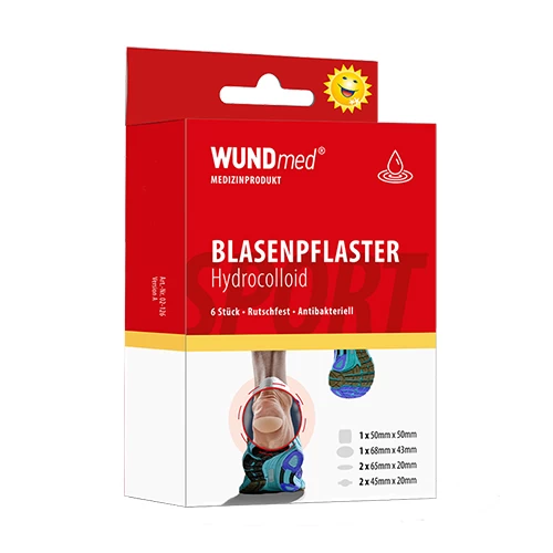 Hydrokolloidpflaster für Blasen, 6 Stück.