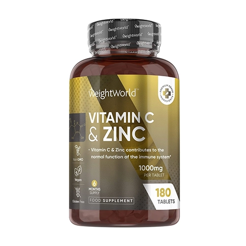 Vitamin C + cink in Tabletten.