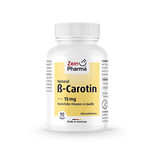 Beta karoten. Beta karoten je naravni antioksidant, ki se uporablja kot prehransko dopolnilo za spodbujanje zdrave kože in vida. Beta karoten se pretvori v vitamin A v telesu, kar je ključno za ohranjanje zdravega vida, kože in imunskega sistema.